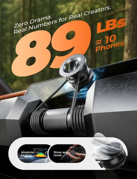 LISEN iphone 17 Vacuum MagSafe Car Mount Magnetic Phone Holder, 360° Adjustable for MagSafe Car Holder Foldable Suction Phone Mount for Car, for Garmin GPS/Mirror/Smooth Surface, for iPhone 17 Pro Max 16