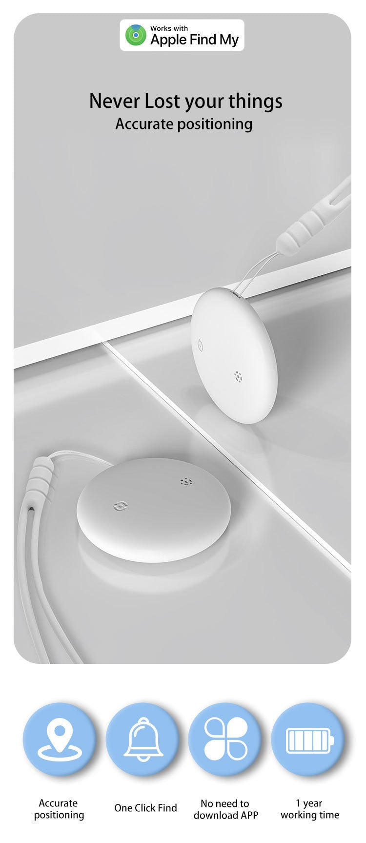 GPS Tracker for Car,Mini Trackers Device with Weatherproof Magnetic Case-No Monthly Fee-Best Hidden GPS Trackers,Anti-lost Device,Works with Apple