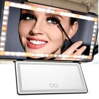 Car Sun Visor Makeup Mirror, LED Touch Screen Adjustable Brightness Auto Interior Makeup HD Mirror, Rechargeable Vanity Mirror,girly car accessories,car stuff